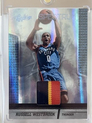 2010-11 Absolute Memorabilia Russell Westbrook Spectrum Patch SSP /25 GAME WORN