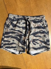 Savage Tacticians Mens Lined Swim Shorts Size S Tiger Stripe Camo Gym Running 5”