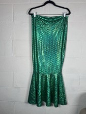 Spooktacular Creations Mermaid Skirt XL Green Metallic Fishtail Costume Cosplay