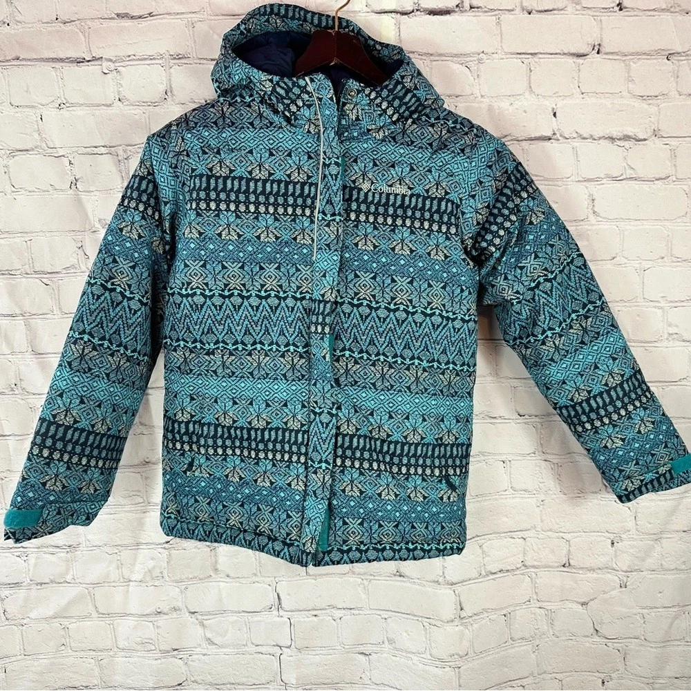 Columbia Geometric Blue Kids M Puffer Jacket winter snow ski cabin outerwear
Opens in a new window o