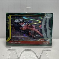 Topps Chrome 2025 Charles Leclerc #75 Green RayWave Refractor Ferrari F1 Card