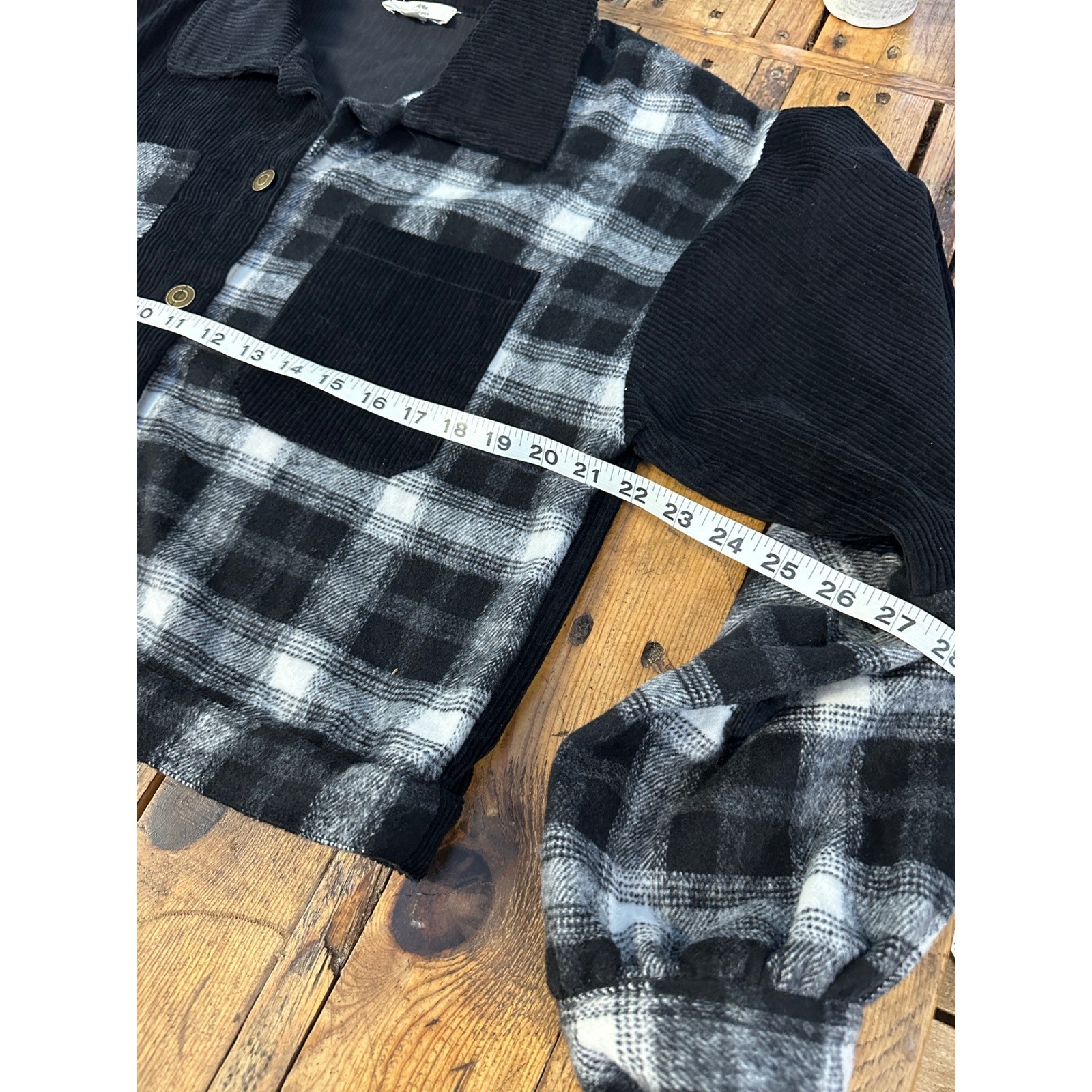 Entro Corduroy Plaid Patchwork Jacket Women's M C… - image 8