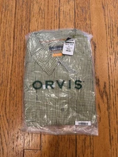 Orvis Shirt Mens XL Green Clearwater SS UPF 30 Fishing Plaid Button Front