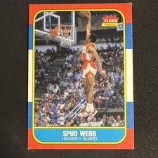 1986-87 Fleer #120 SPUD WEBB Rookie Card - Atlanta Hawks. rookie card picture