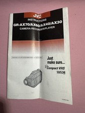 Video Movie Camera Recorder Camcorder Manual JVC GR-AX70/AX60/AX40/AX30