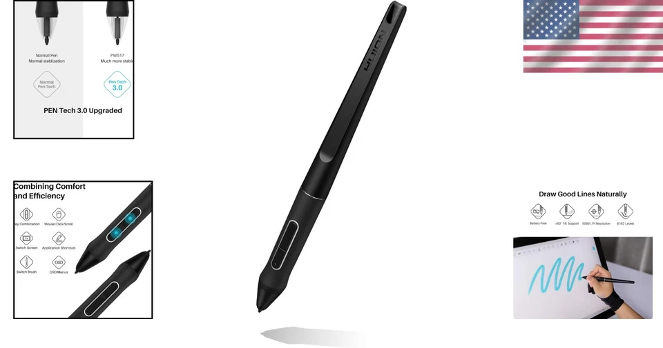 Battery-Free Stylus Pen for Kamvas 13 Graphics Tablet - Image 2 of 4