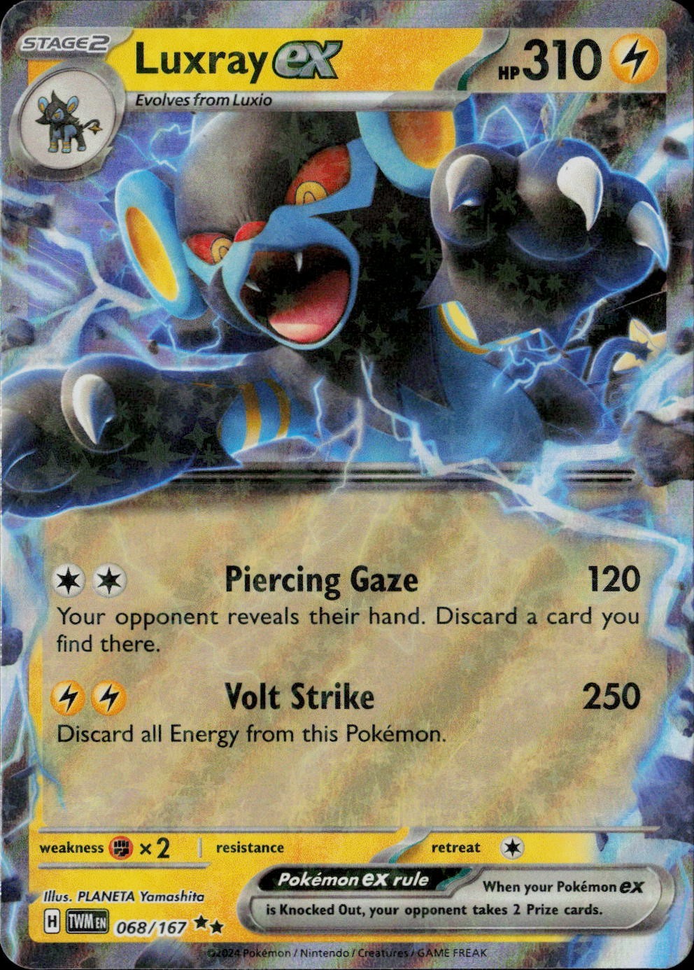 Luxray ex TWM Sv: Twilight Masquerade #68/167 Double Rare NM