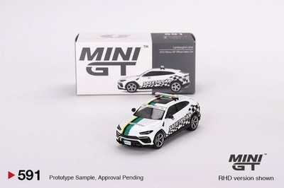 Mini GT 1:64 Lamborghini Urus 2022 Macau GP Official Safety Car