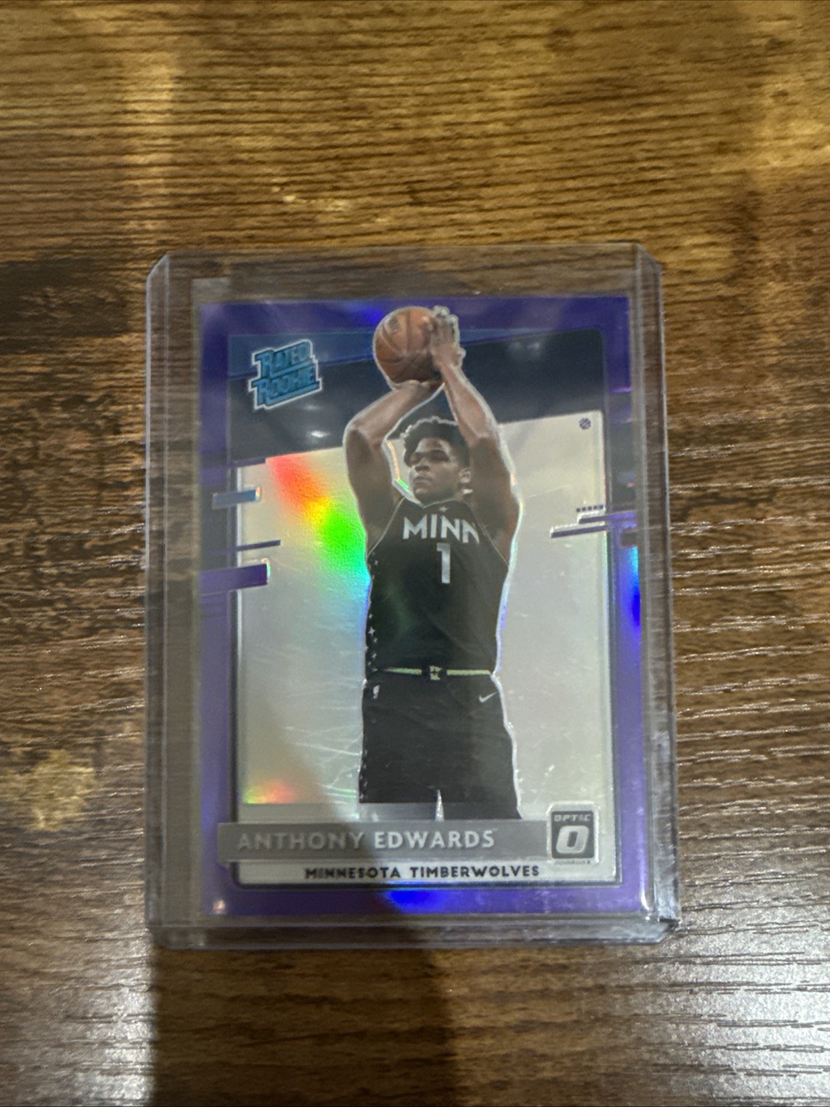 2020 Donruss Optic Anthony Edwards Rated Rookie Purple Prizm SP #151 Wolves RC