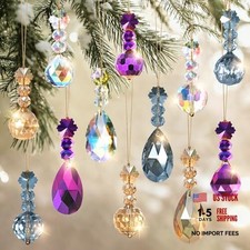 12 Pcs Mini Christmas Ball Ornaments 0.78" Crystal Prism Christmas 12Pcs 3style