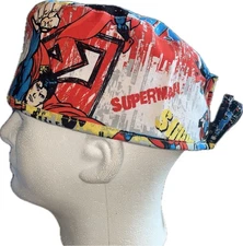 DC Comics Superman Painted City Scrub Hat Chemo Cap