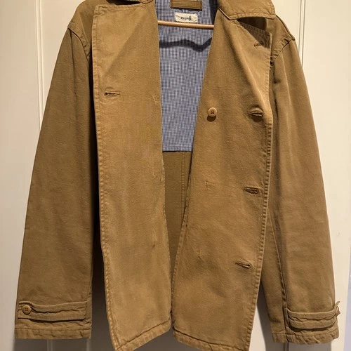 45R Mens Garment Dyed Double Breast Chore Jacket Hopsack Canvas Made in Japan L image 7