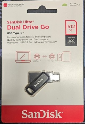 SanDisk Ultra Dual Drive Go 512GB USB-A/USB-C Flash Drive - Black...