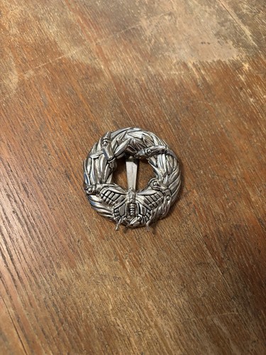 Neiman Marcus Signed John Hardy Bamboo Butterfly Wreath Dress Clip 1970’s