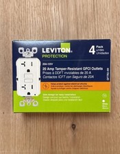 Brand New Leviton GFNT2-4W 20 Amp 125V Slim GFCI White Outlets - 4 PACK