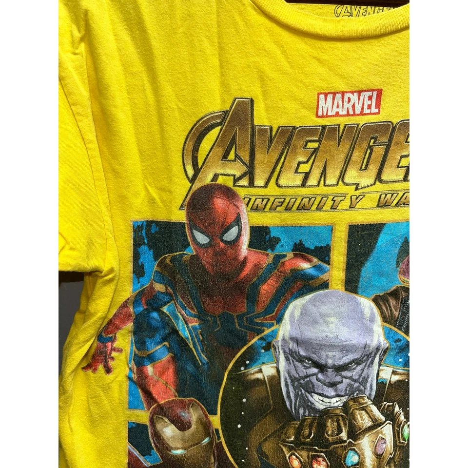 Camiseta Top Juvenil Marvel Avengers Infinity War Amarillo Gráfico Superhéroe Camiseta Niño XL Foto 2 de 4