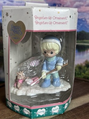 Precious Moments 2001 Christmas Ornament Brighten Up With Tree Light Shoveling
