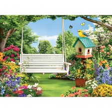 300 Piece Puzzles For Adults Garden Swing Floral Backyard Scenic Jigsaw Game
