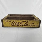 Vtg 1960s Yellow Wood COCA-COLA Crate Case Advertising Coke Medford Oregon READ⬇