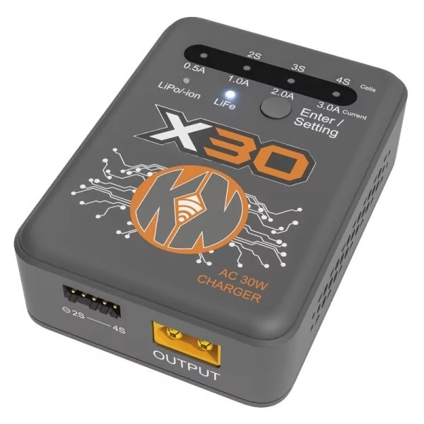 Chargeur Konect KN-X30 alimentation secteur universelle LiFe et LiPo de modélisme radiocommandé