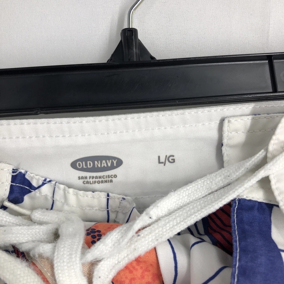 Pantalones Cortos de Natación Old Navy Para Hombre Talla Grande Blanco Azul Coral Floral Cordón Foto 2 de 4