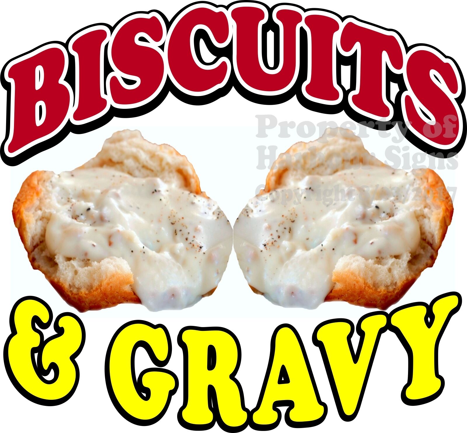 Biscuits & Gravy DECAL (CHOOSE YOUR SIZE) Food Truck Concession Sticker Populaire acties