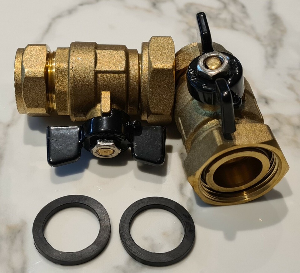 Boiler Filter 22mm Inline for Central Heating inc Iso Valves