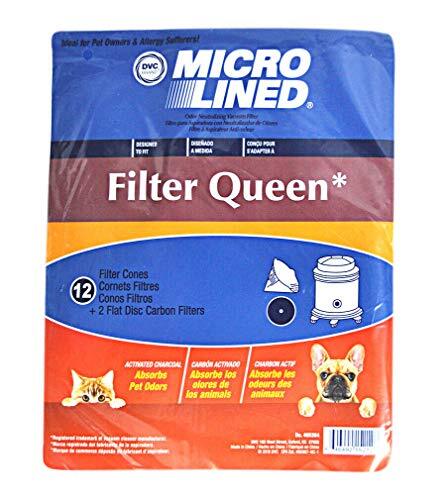 DVC 12 Cones & 2 Filters for Filter Queen Majestic Vacuum Bags