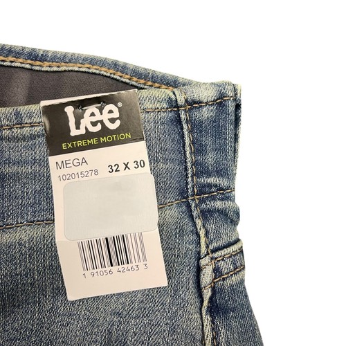 Lee Men's Extreme Motion Athletic Tapered Leg Flex Waistband Stretch Jeans Mega - Foto 7 di 12