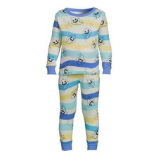 Character Snug Fit Pajamas Long Sleeve Baby Shark Pant Set, Multicolor Size 5T
