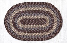 Braided Jute Oval Area Rug. Earth Rugs. Blue/Brown/Cream. 2 Sizes