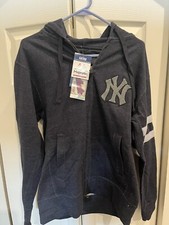 Sudadera con capucha Majestic Club House New York Yankees polar cremallera completa nueva para hombre talla pequeña