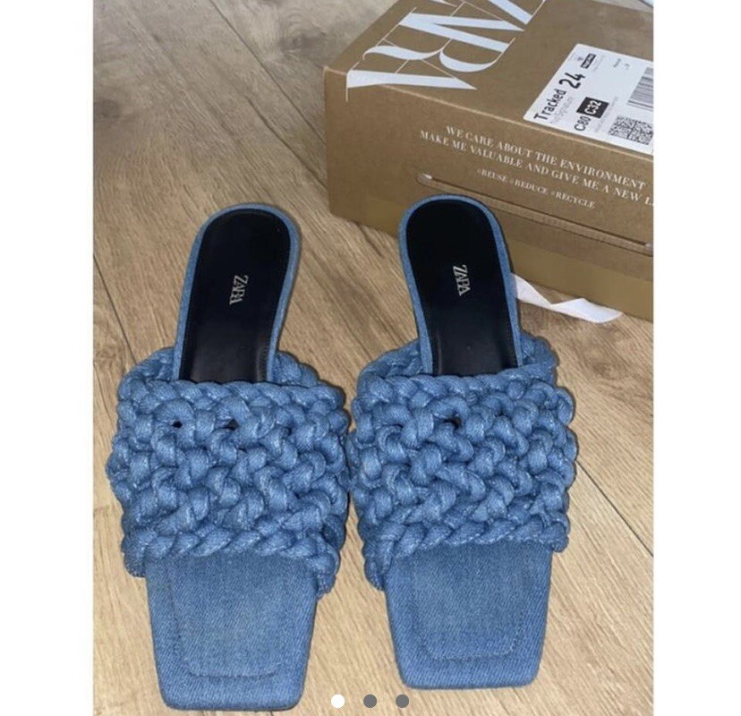 zara denim kitten heels UK