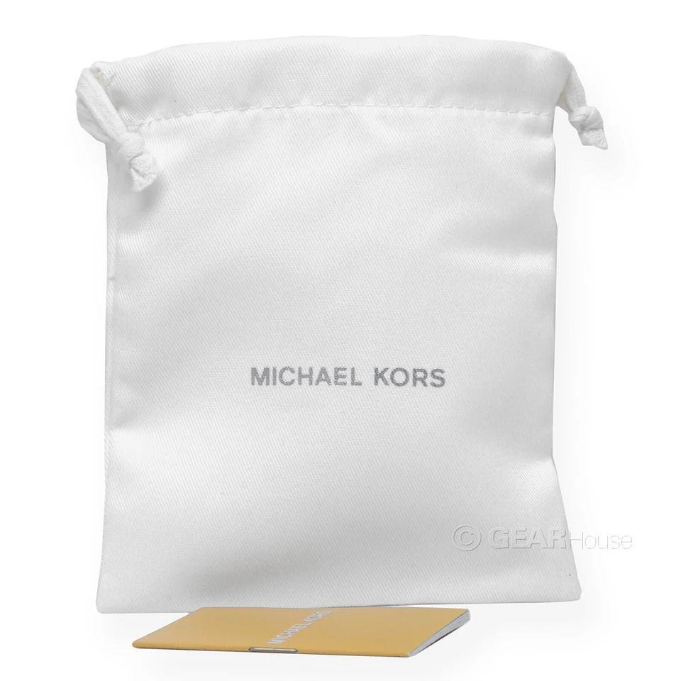 Pendientes de aro en C gruesos de oro Michael Kors para mujer con logotipo MK esmaltado púrpura Foto 4 de 4