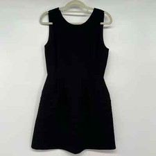 Madewell Midnight Mini Dress Women's Size 8 Brushstroke Black Pleats Style E4899