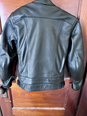 Gimoto Black leather motorcycle jacket Made in Italy size s