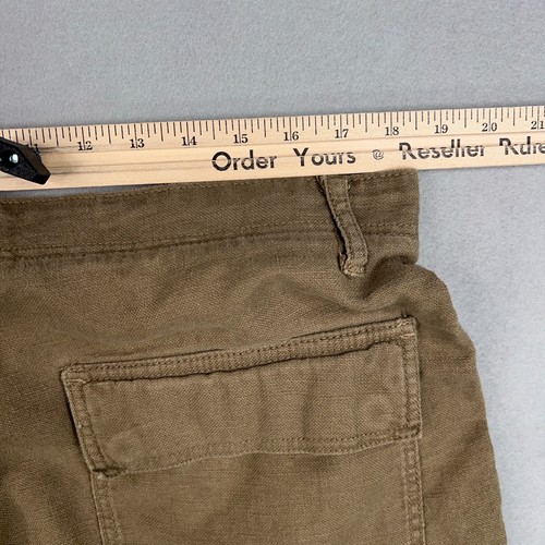 Sean John Shorts Mens 36 Brown Linen Blend Baggy Cargo Street Skate Urban Y2K - Picture 12 of 17
