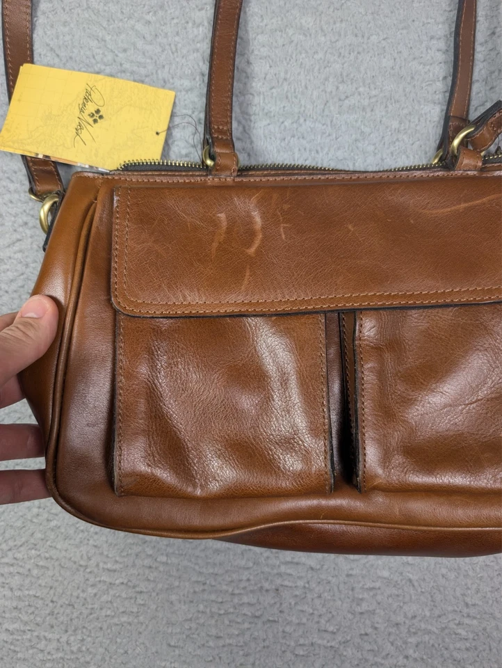 Bolso Bandolera Patricia Nash Cartera Rosetti Coñac Vintage Cuero Distress Foto 2 de 4