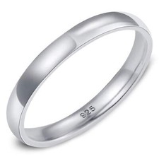 925 Sterling Silver 3mm Band Ring Perfect for Wedding, Engagement or Everyday We