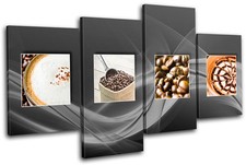 Coffee Tea Esspresso Food Kitchen CANVAS WALL ART Picture Print VA