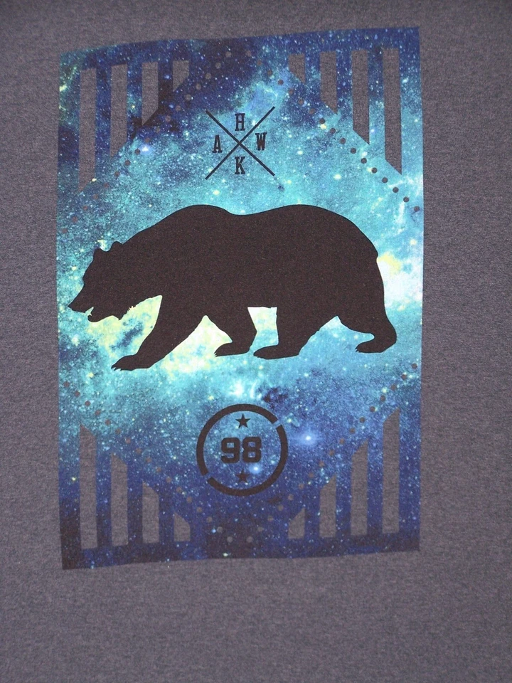 Camisa Oso Pardo Adulto Grande Gris Gráfico Tony Hawk Estampado Manga Corta Para Hombre Foto 2 de 4