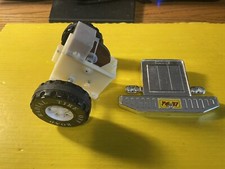 Set 2 HARD PLASTIC TIRES W/AXLES 2 1/8  DIA 3/4  W 4.75  WIDE AXLE LOT 74 W/MOTO