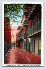 Postcard Louisiana New Orleans LA Pirates Alley Jackson Square 1940s Unposted