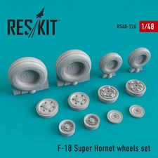 F/A-18 Super Hornet wheels set for plastic model kit ResKit RS48-0126 Scale 1:48