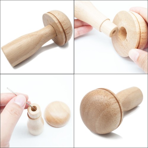 DIY Wooden Darning Mushroom Patchwork Tool Mending Pants Clothes Socks Weaving - Picture 4 of 14