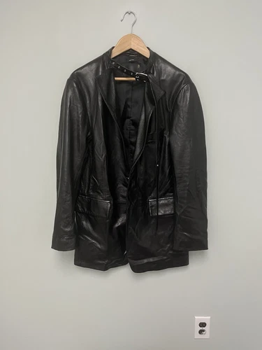 $2995 New R13 Belt Collar Leather Jacket Small Goth Glam Rock Owens Avantgarde image 8