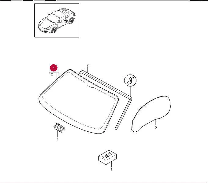 Parabrisas tintado Porsche 987 Cayman Boxster 98754191115 SS 98754191123 2 Foto 4 de 4