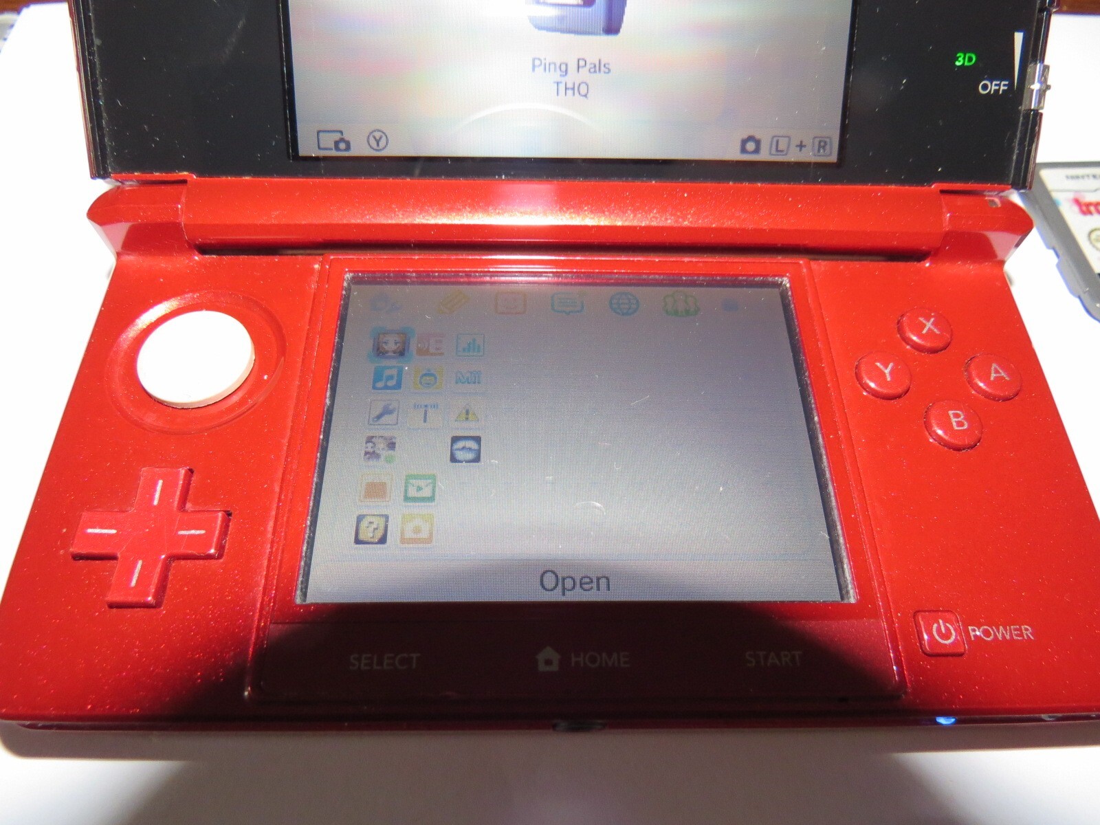 Nintendo 3DS Game Console Metallic Red+3 Games+Charge Lead+memory LK