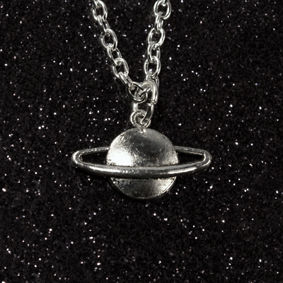 Collana Donna Con Perle E Ciondolo Saturno In Strass Argento, Girocollo Elegante, Regalo Per Fidanzata O Mamma