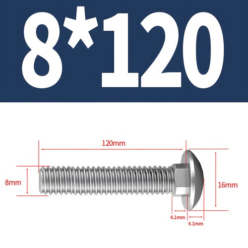 Tornillos de bloqueo tornillos de cabeza plana M5 M6 M8 M10 M12 acero inoxidable V2A DIN 603 - Imagen 47 de 73